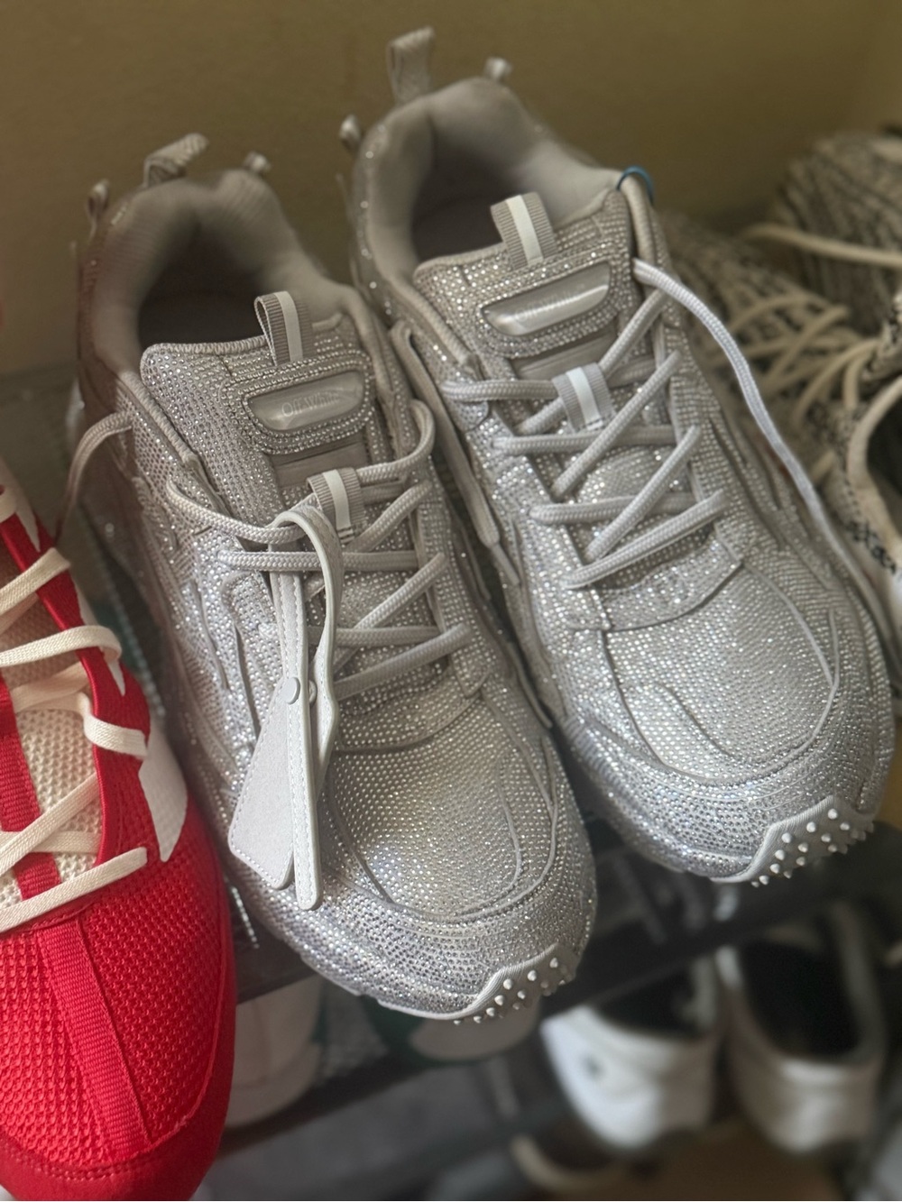 Off white odsy 1000 crystal “be right back “ running shoes size 12